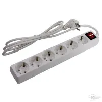 SP6W-250. Сетевой фильтр 6 розеток, 5м, белый. 5bites