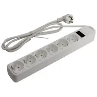 SP6W-118. Сетевой фильтр 6 розеток, 1.8м, белый. 5bites