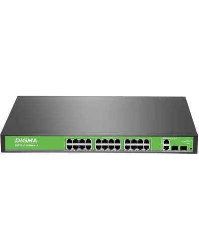 DSP224F-2C-R400 DSP224F-2C-R400 V1 (L2) 24х100Мбит/с 2хКомбо(1000BASE-T/SFP) 24PoE 24PoE+ 400W. Коммутатор с питанием по PoE. Digma в Саратове