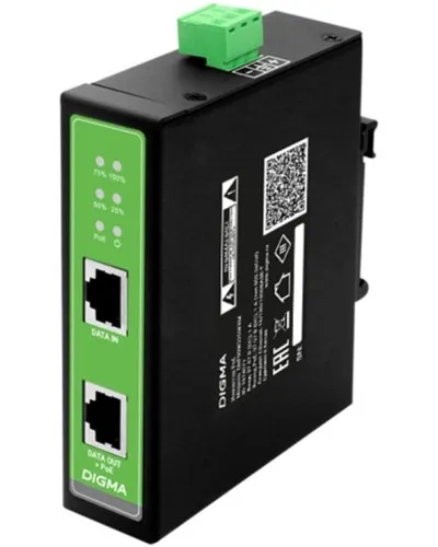 DNP30W48GDXM 10/100/1000BASE-T 30Вт 37-57В(DC). Инжектор PoE. Digma в Саратове