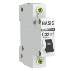 Автоматический выключатель 1P 32А (C) 4,5кА ВА 47-29 Basic (mcb4729-1-32C). Автоматический выключатель. EKF