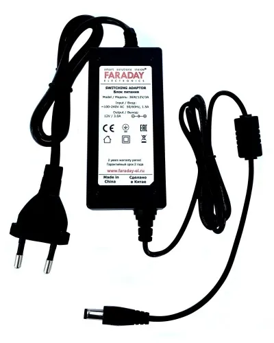 36W/12V/3A. Импульсный блок питания в пластиковом корпусе. FARADAY в Саратове