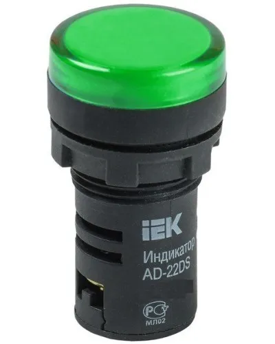 Лампа AD22DS (LED) матрица D22мм зеленый 12В AC/DC (BLS10-ADDS-012-K06). Светосигнальный индикатор. IEK в Саратове