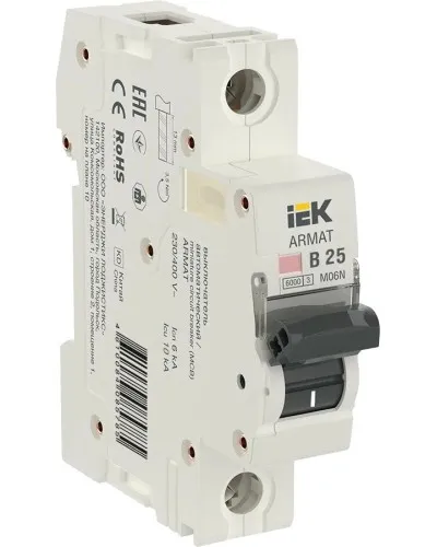 M06N 1P B 25А 6кА ARMAT (AR-M06N-1-B025). Автоматический выключатель. IEK в Саратове