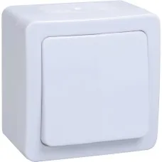 Выключатель 1-клавишный ВС20-1-0-ГПБ открытой установки IP54 белый ГЕРМЕС PLUS (EVMP10-K01-10-54-EC). Выключатель. IEK