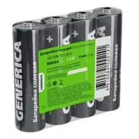 Батарейка солевая R06/AA GENERICA (4 шт) (ABT-R06-ST-L04-G). Батарейка солевая. IEK