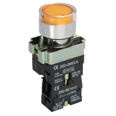 Кнопка LAY5-BW3561 с подсветкой желтый 1з (BBT50-BW-K05). Кнопка с подсветкой. IEK