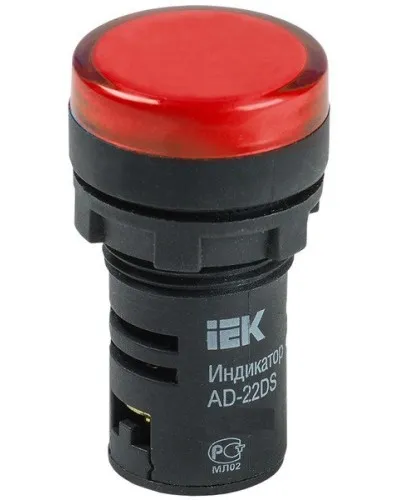 Лампа AD22DS (LED)матрица D22мм красный 230В (BLS10-ADDS-230-K04). Светосигнальный индикатор. IEK в Саратове