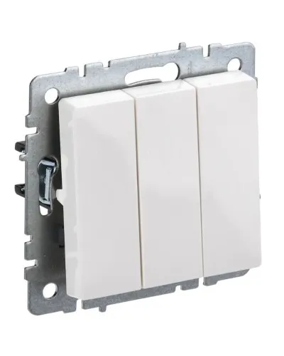 Выключатель 3-клавишный ВС10-3-0-БрБ белый BRITE (BR-V30-0-10-K01). Выключатель. IEK в Саратове