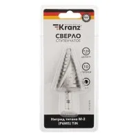 Сверло по металлу ступенчатое ТИТАН 9,0-36,0 мм 110 mm 65 HRC Р6М5 TiN Kranz (KR-12-6614): Сверло по металлу шлифованное