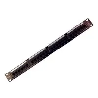 Коммутационная панель, 19", 1U, 24 порта RJ-45, категория 5e, UTP неэкранированная, черная Rexant (04-0021): Патч-панель 19"
