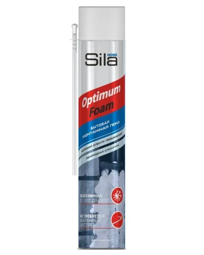 Пена монтажная SILA HOME OPTIMUM FOAM, всесезонная, 750 мл. Пена монтажная. Sila в Саратове