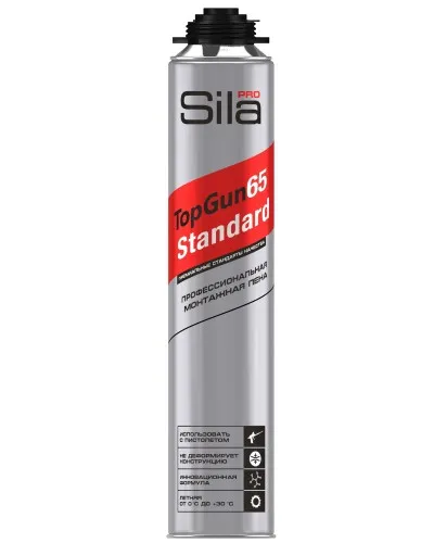 Пена монтажная Sila Pro TopGun 65 STANDARD, 850 мл. Пена монтажная профессиональная. Sila в Саратове