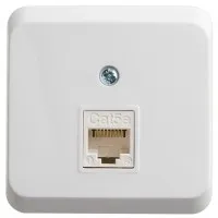 Этюд розетка RJ45 1-местная, кат. 5Е, открытой установки, белый (KOMA-001B). Розетка компьютерная. Systeme Electric