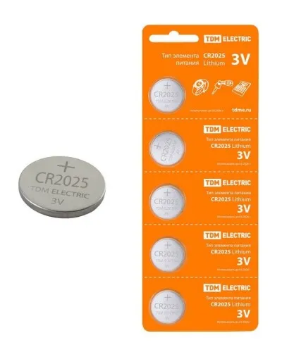 CR2025 Lithium 3V BP-5 TDM (SQ1702-0028). Элемент питания. TDM ЕLECTRIC в Саратове