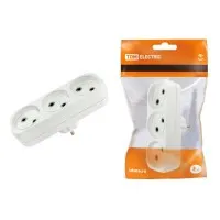 Блок на 3 гнезда 2П б/з плоский 6А 250B TDM (SQ1806-0027). Розетка. TDM ЕLECTRIC