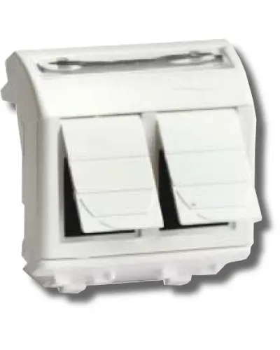 Розетка RJ-45 Brava 2 модуля белая (76656B): Розетка компьютерная с двумя разъёмами в Саратове