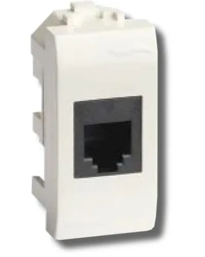 Розетка RJ-45 Brava 1 модуль белая (76457B): Розетка компьютерная экранированная с одним разъёмом в Саратове