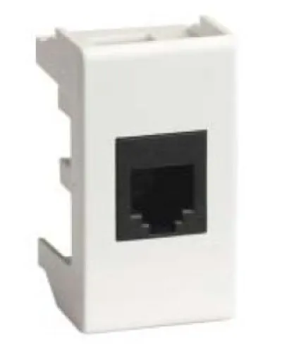 Розетка RJ-45 Viva 1 модуль белая (45048): Розетка компьютерная экранированная с одним разъёмом в Саратове
