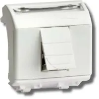 Розетка RJ-45 Brava 2 модуля белая (76450B): Розетка компьютерная с двумя разъёмами