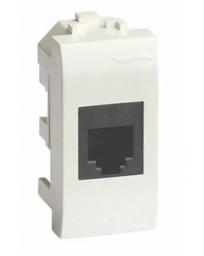 Розетка RJ-45 Brava 1 модуль слоновая кость (75654S): Розетка компьютерная с одним разъёмом в Саратове