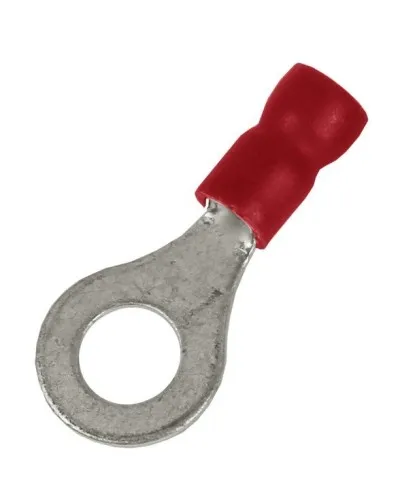 Наконечник НКИ 0,25-1,5 М4 (D4,3мм) с отверстием под винт (100 шт) (2A4P-EE-PVC). Наконечник с отверстием под винт и изолированным фланцем ПВХ. ДКС в Саратове
