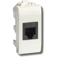 Розетка RJ-45 Brava 1 модуль белая (76654B): Розетка компьютерная с одним разъёмом