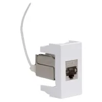 Розетка RJ-45 Viva 1 модуль кат.6A белая (45078). Розетка компьютерная экранированная с одним разъёмом. ДКС