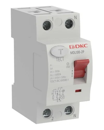 YON MAX MDL100 ВДТ, 2P, 30mA, 63A, АС (MDL100-2P2-63-AC). Автоматический выключатель дифференциальный (УЗО). ДКС в Саратове