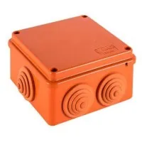 Коробка JBS100 100х100х55, 6 вых., 12P (1,5…4мм²) (43477HF): Коробка монтажная, огнестойкая, без галогена