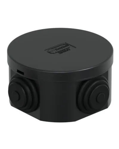 Коробка JBR065 D=65х35, 4 вых., IP44, черная (44004BL-1). Коробка монтажная. Экопласт в Саратове