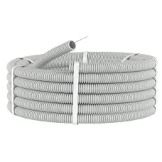 Труба ПП легкая D50, серый (60150): Труба гофрированная, с зондом