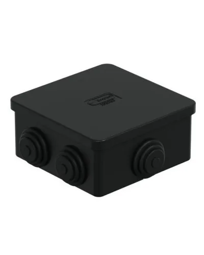 Коробка JBS080 85х85х40, 6 вых, IP44, черная (44006BL-1). Коробка монтажная. Экопласт в Саратове