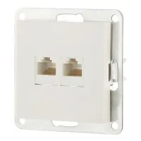 Розетка 2xRJ-45 кат.5е с накладкой, белый LK80 (846204-1). Розетка компьютерная двойная. Экопласт