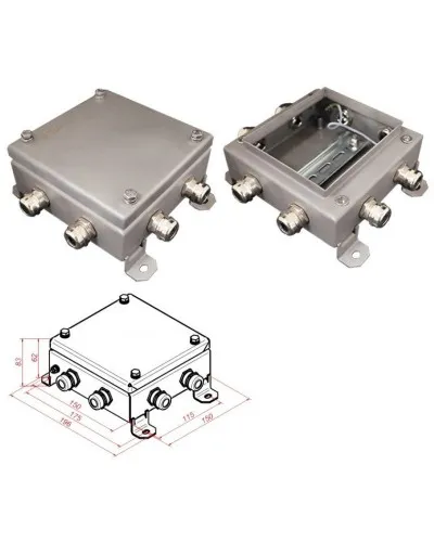 КМ IP66-1515, 8 вводов, нержавейка. Коробка монтажная электротехническая. Гефест в Саратове