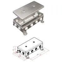 КМ-О (16к)-IP55-1224, 12 вводов, нержавейка: Коробка монтажная огнестойкая