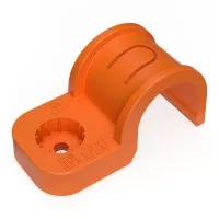 Крепеж-скоба пл, од, пр.мон.аф, оран.пэ D20 (50 шт) (Промрукав) (PR13.1179). Крепеж-скоба пластиковая односторонняя для прямого монтажа. Промрукав