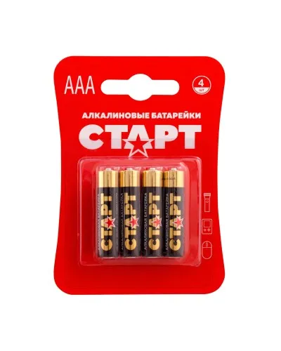 СТАРТ LR03-BL4 (1,5 В, AAA, LR03), упак. 4 шт. БЛИСТЕР. Алкалиновые батарейки. СТАРТ в Саратове